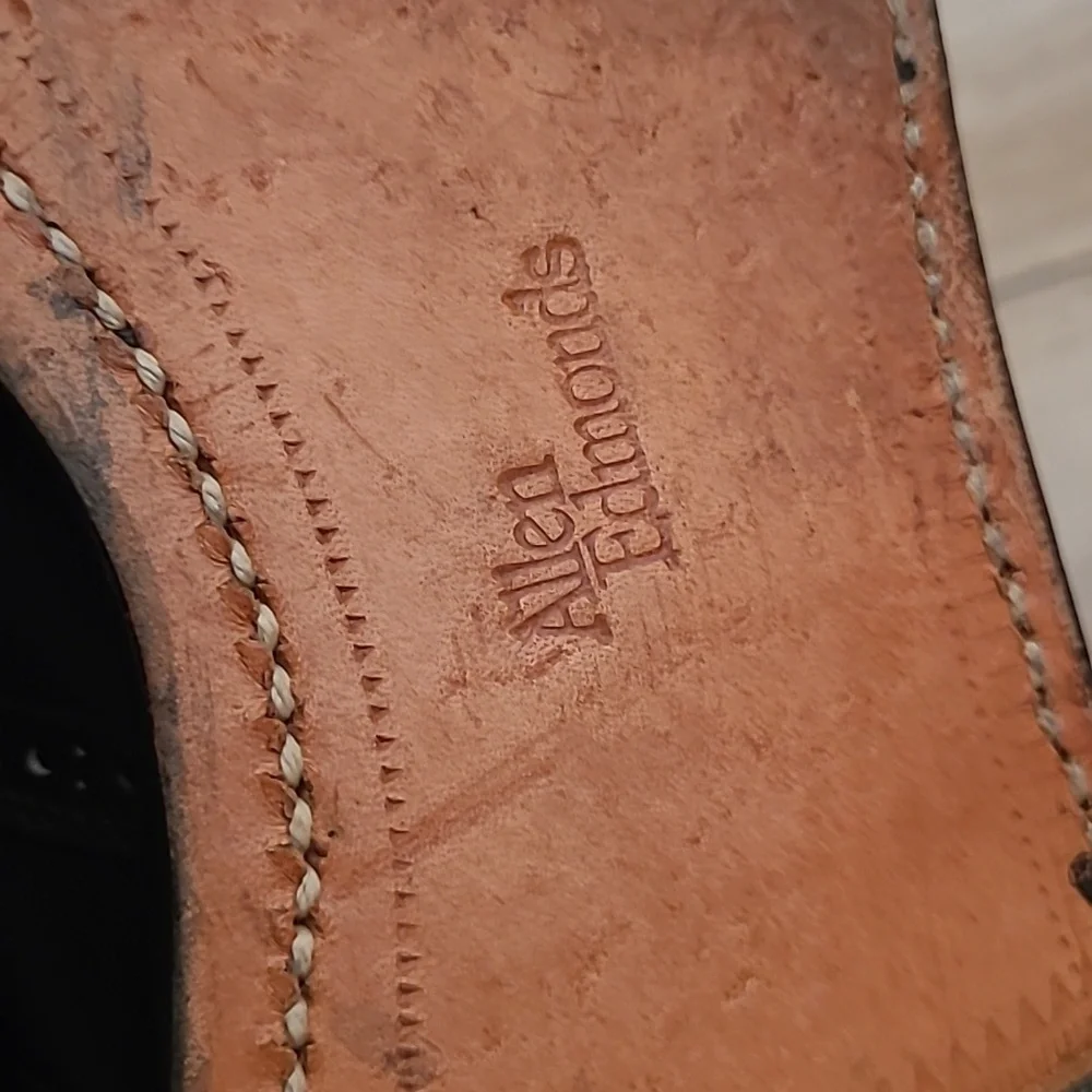 ALLEN‎ EDMONDS Chester Oxford Black Leather Sz 12 C Mens Wingtip Dress Shoes